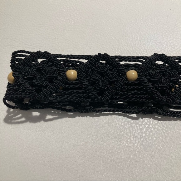 COLDWATER CREEK Sz S/M Braided Rope Cord Wood Beads Bohemian Belt NWT - Picture 5 of 8